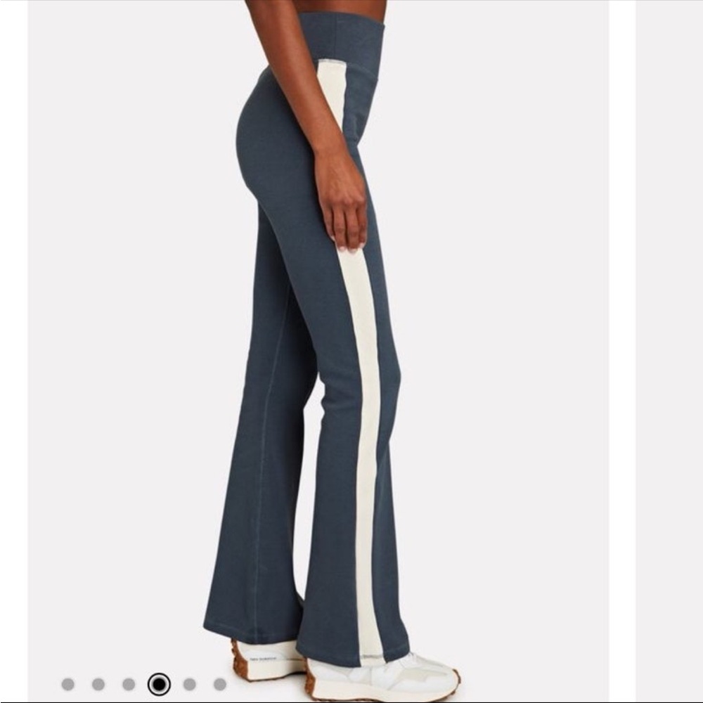 The Upside Blue Flare Leggings with White Stripe